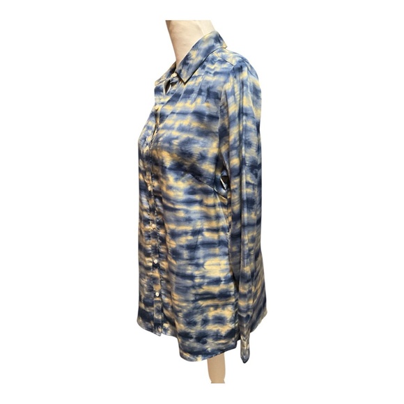 J McLaughlin Lois Tie-Dye Button-Up Shirt Ladies Size M - Picture 3 of 7
